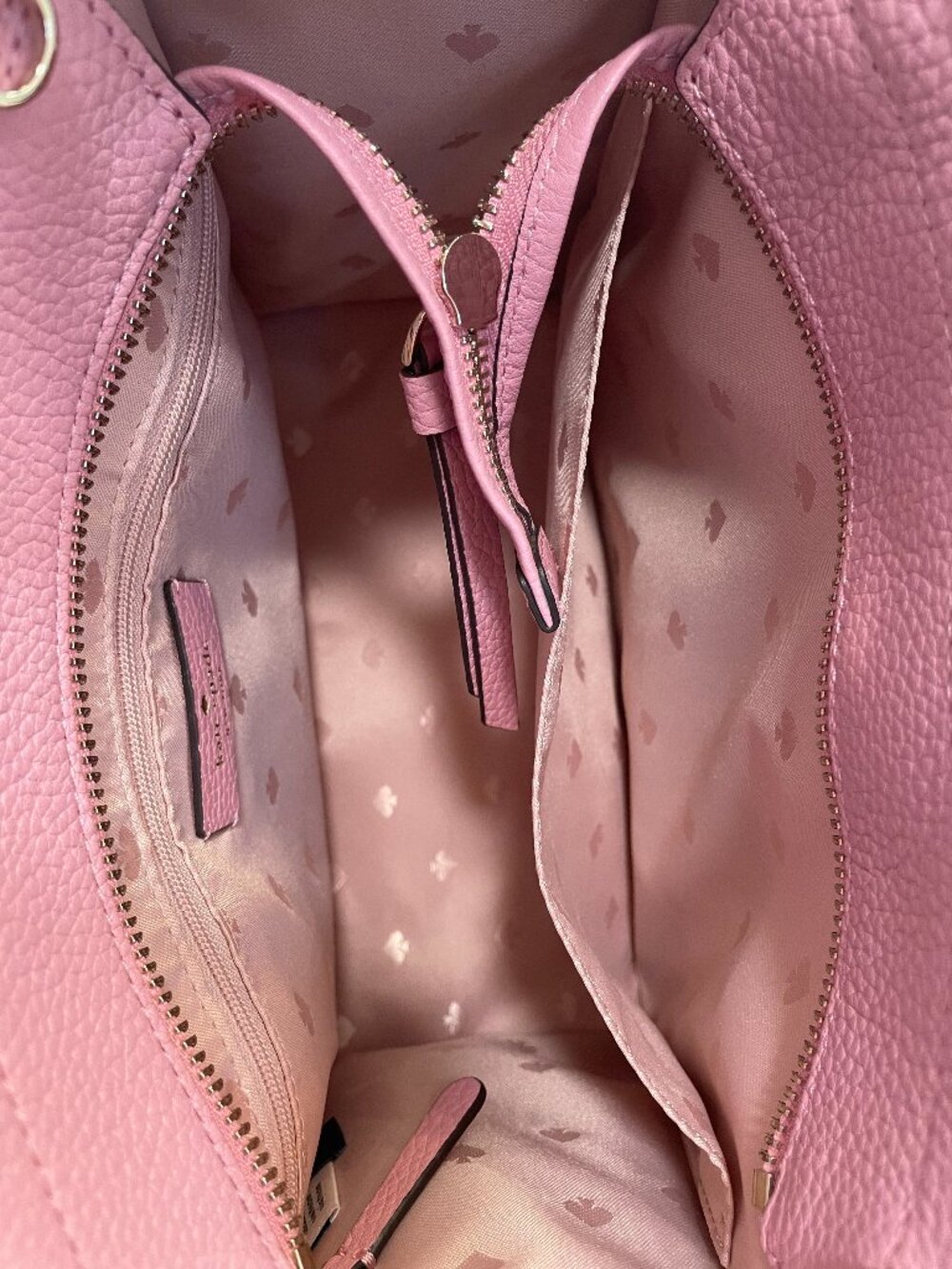 Kate Spade, Rowe, zip-top satchel, Pink pebbled leather with tassels EUC - Picture 8 of 16